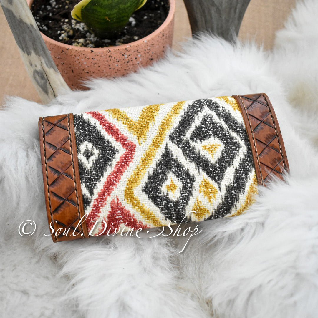 Hand Tooled Leather Clutch Wallet - Soul Divine