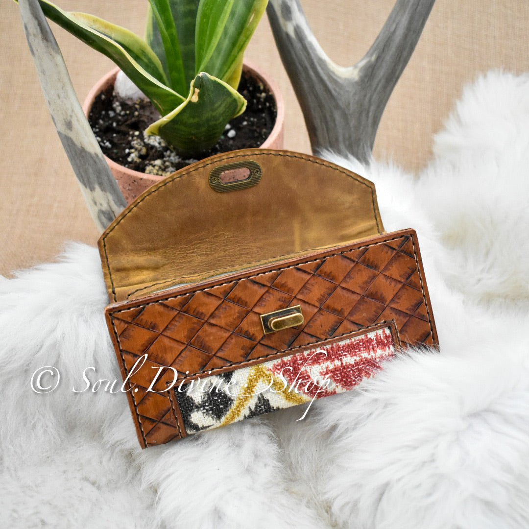 Hand Tooled Leather Clutch Wallet - Soul Divine