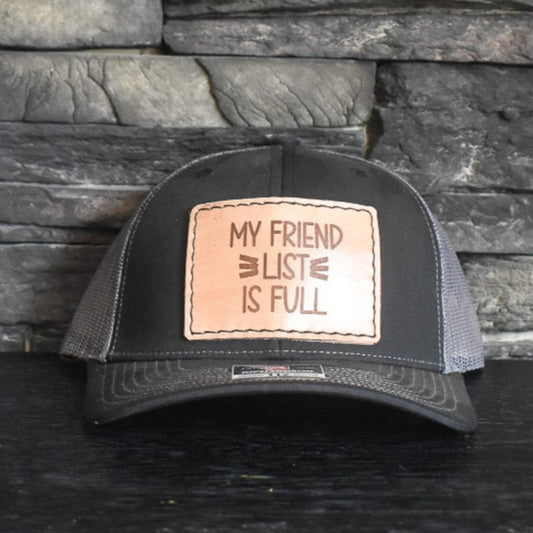 Leather Hat Patches - My Friend List Is Full - Soul Divine